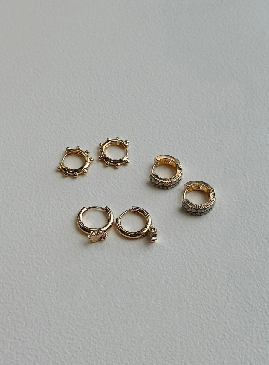 Accessories * | Princess Polly Alizzi Earring Pack Gold