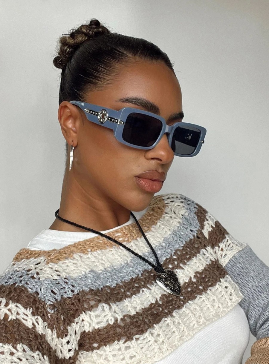 Accessories * | Princess Polly Solano Sunglasses Grey / Silver Slate