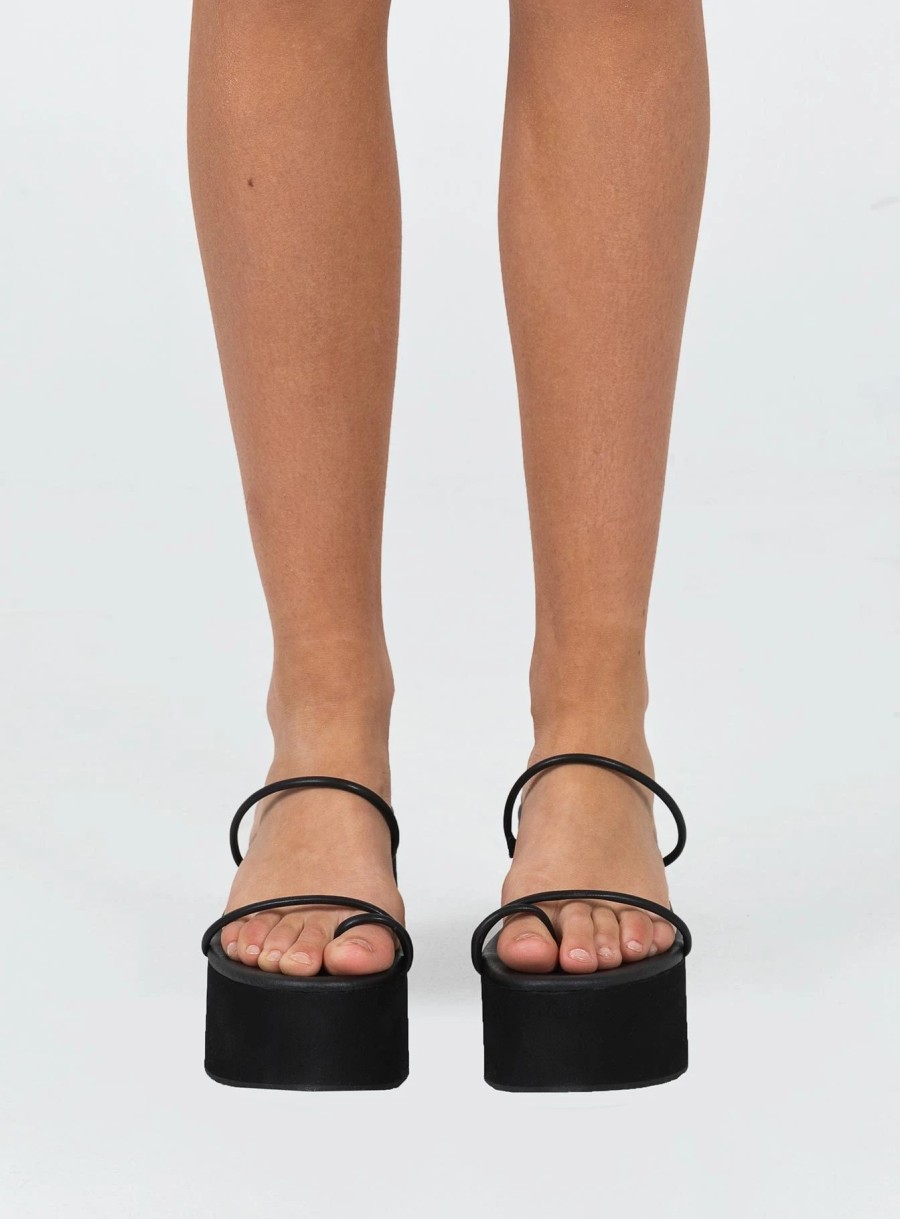 Shoes * | Princess Polly Lower Impact Raisa Platform Sandals Eco Black