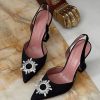 Shoes * | Princess Polly Alena Jewel Slingback Heels Black