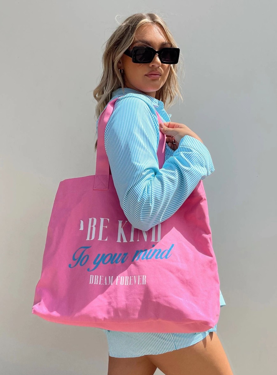 Accessories * | Princess Polly Be Kind To Your Mind Tote Pink