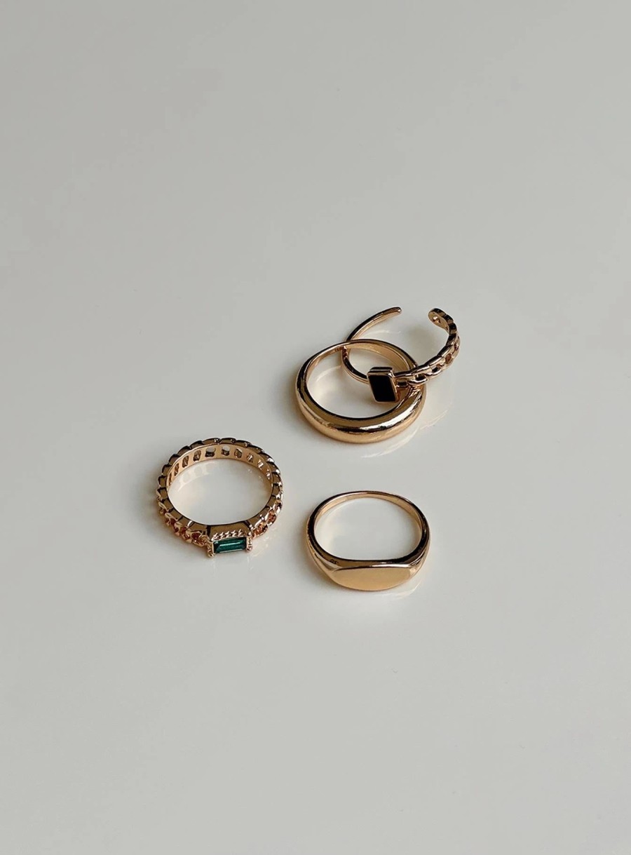 Accessories * | Princess Polly Lower Impact Lovett Ring Pack Gold