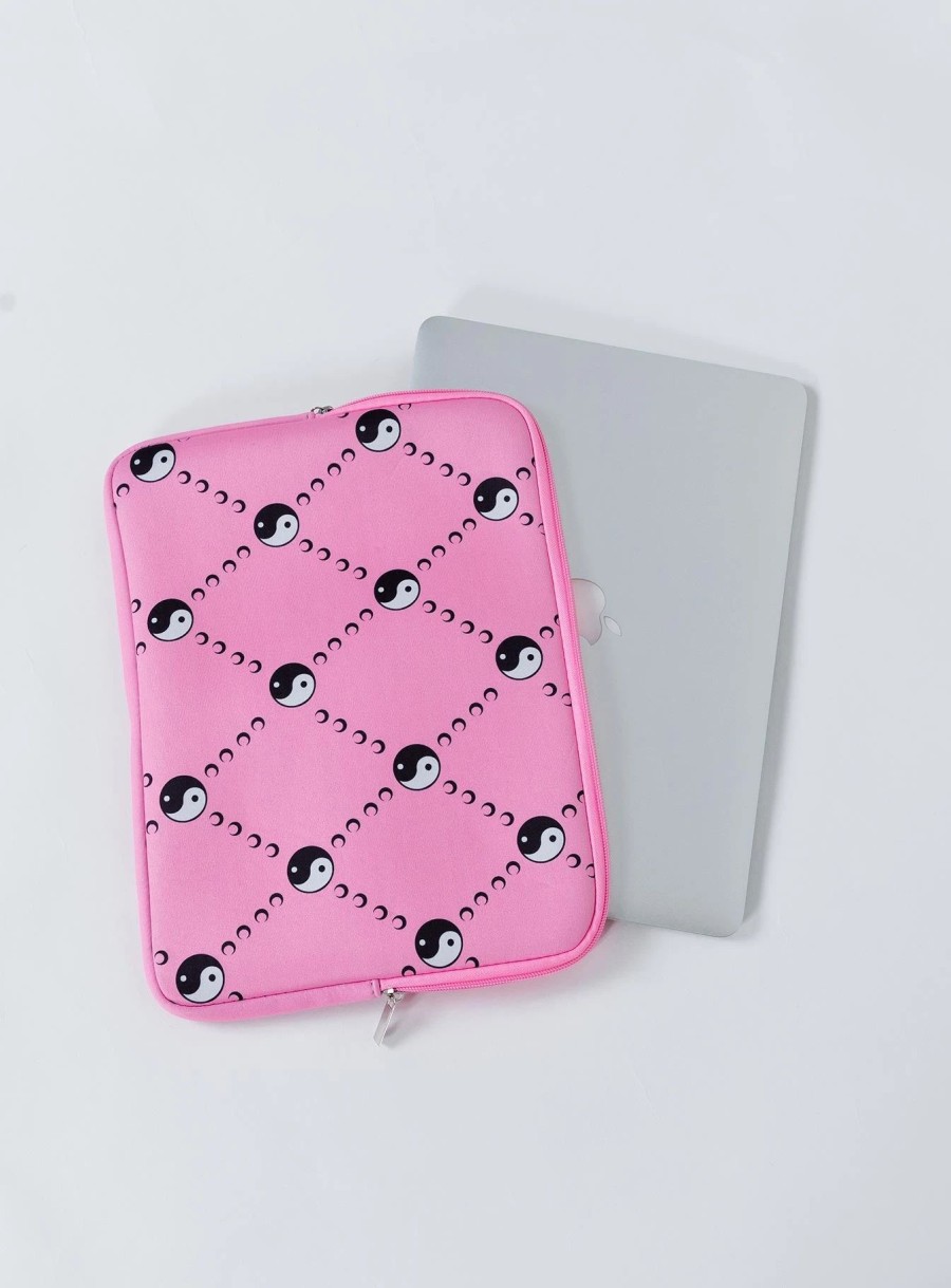 Accessories * | Princess Polly Yin & Yang Laptop Case Pink / Black