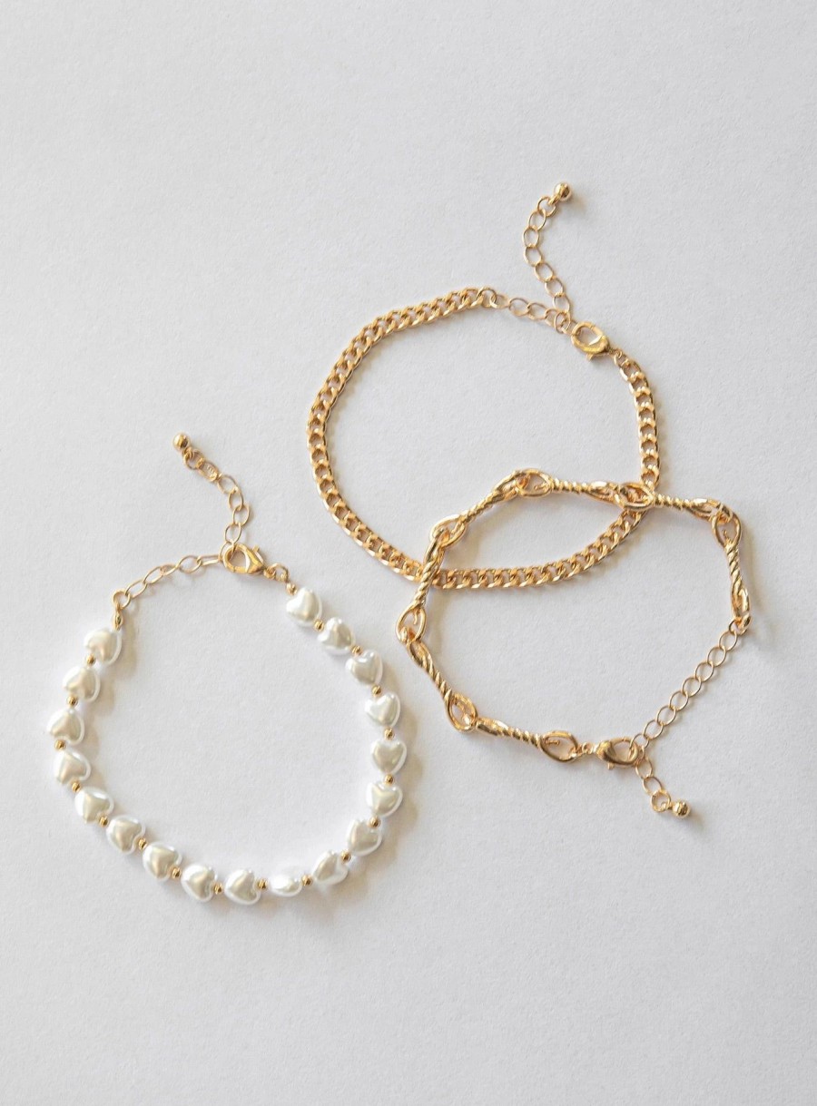 Accessories * | Princess Polly Davide Bracelet Pack Gold