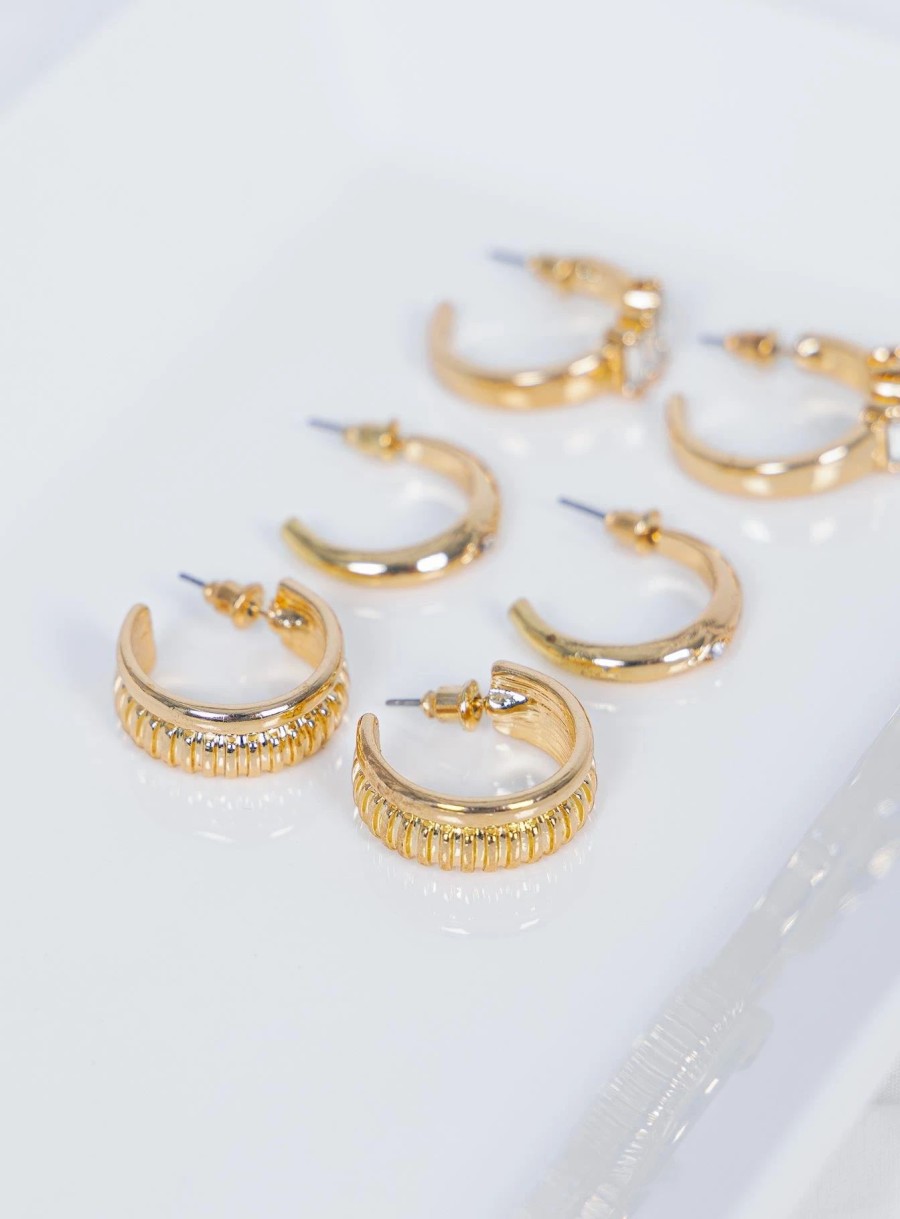 Accessories * | Princess Polly Lower Impact Sven Earring Pack Gold