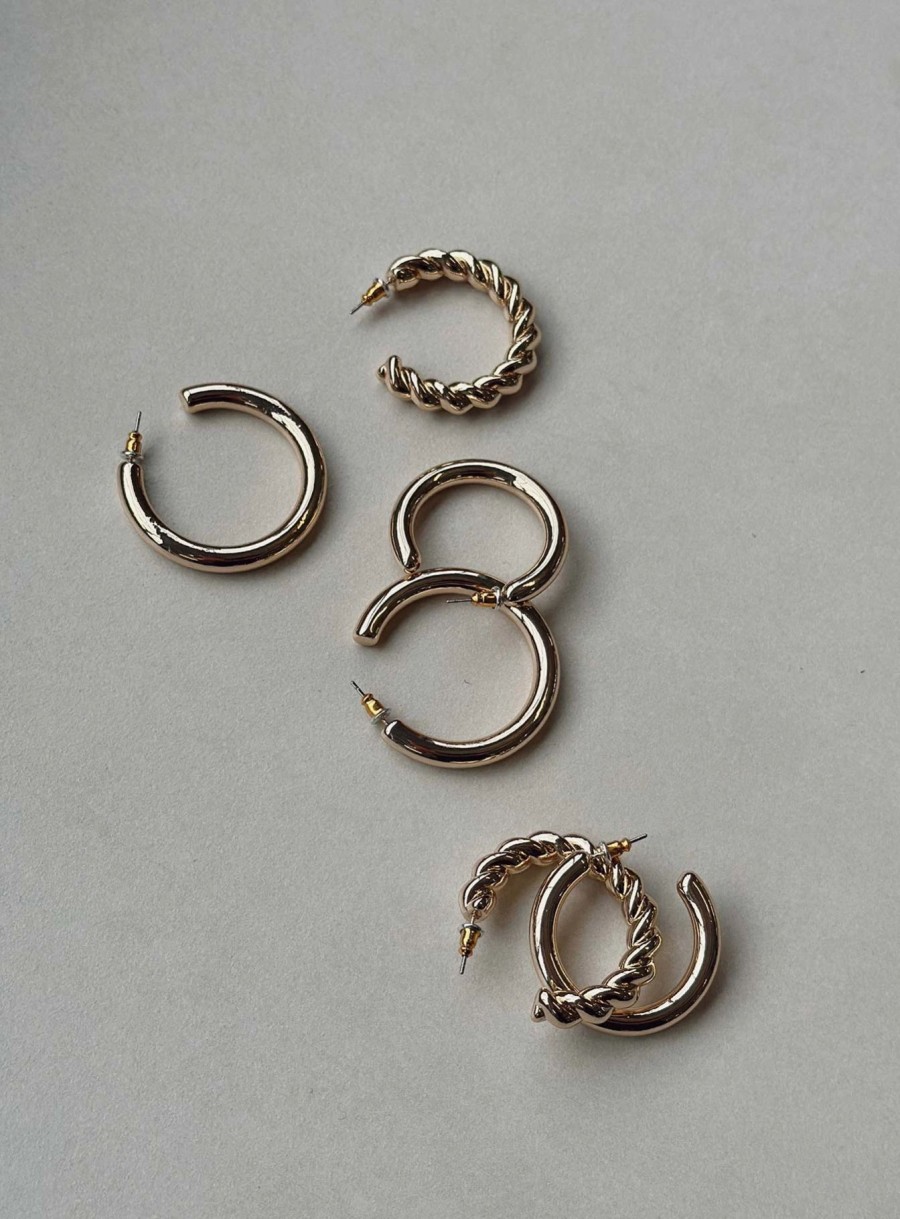 Accessories * | Princess Polly Ponnette Earring Pack Gold