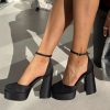 Shoes * | Princess Polly Vogel Platform Heels Black