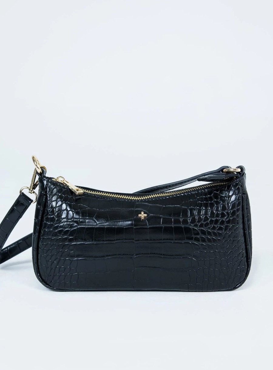 Accessories * | Peta And Jain Peta & Jain Piper Bag Black Croc