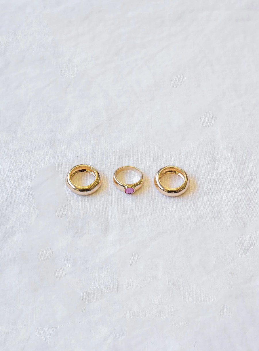 Accessories * | Princess Polly Leyden Ring Pack Gold