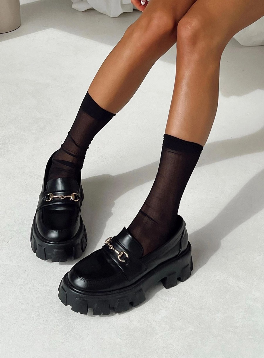 Shoes * | Princess Polly Lower Impact Penny Lane Loafer Black