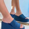 Shoes * | Princess Polly Broca Platform Sandal Dark Denim