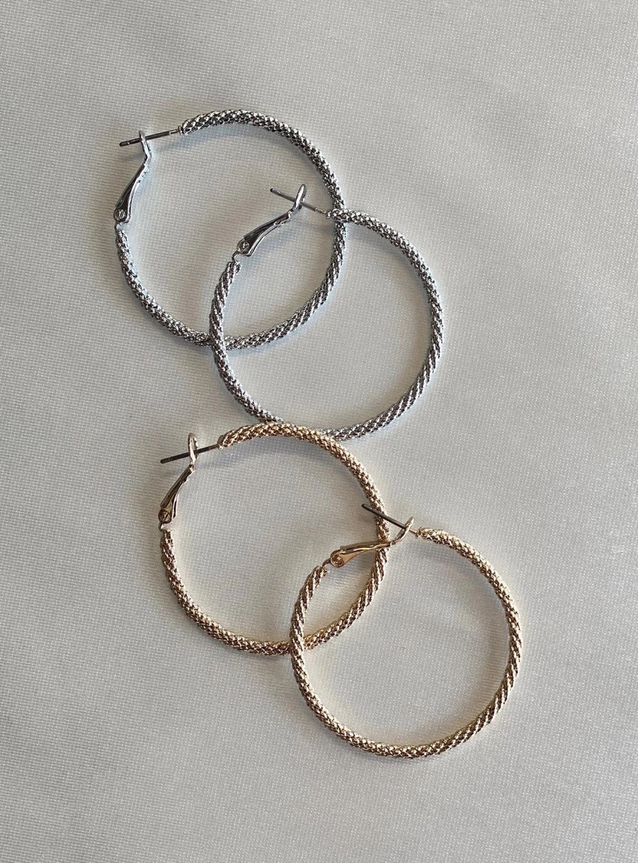 Accessories * | Princess Polly Fischer Hoop Earring Pack / Silver Gold