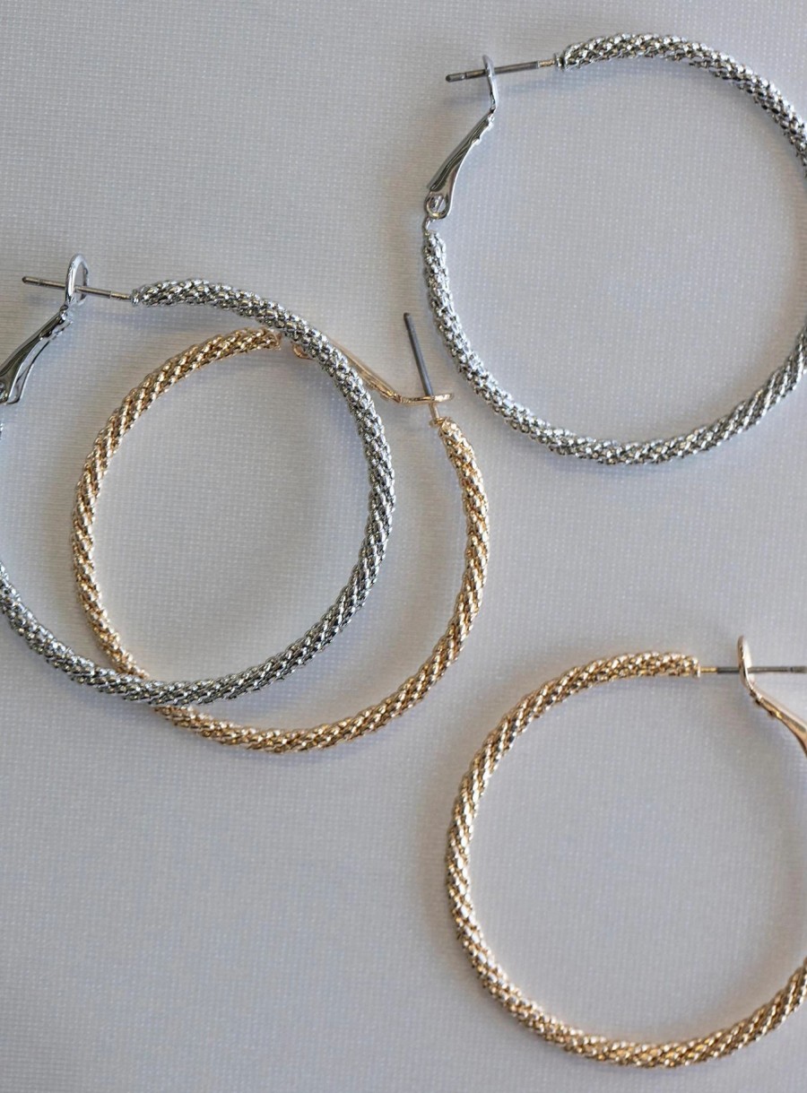 Accessories * | Princess Polly Fischer Hoop Earring Pack / Silver Gold