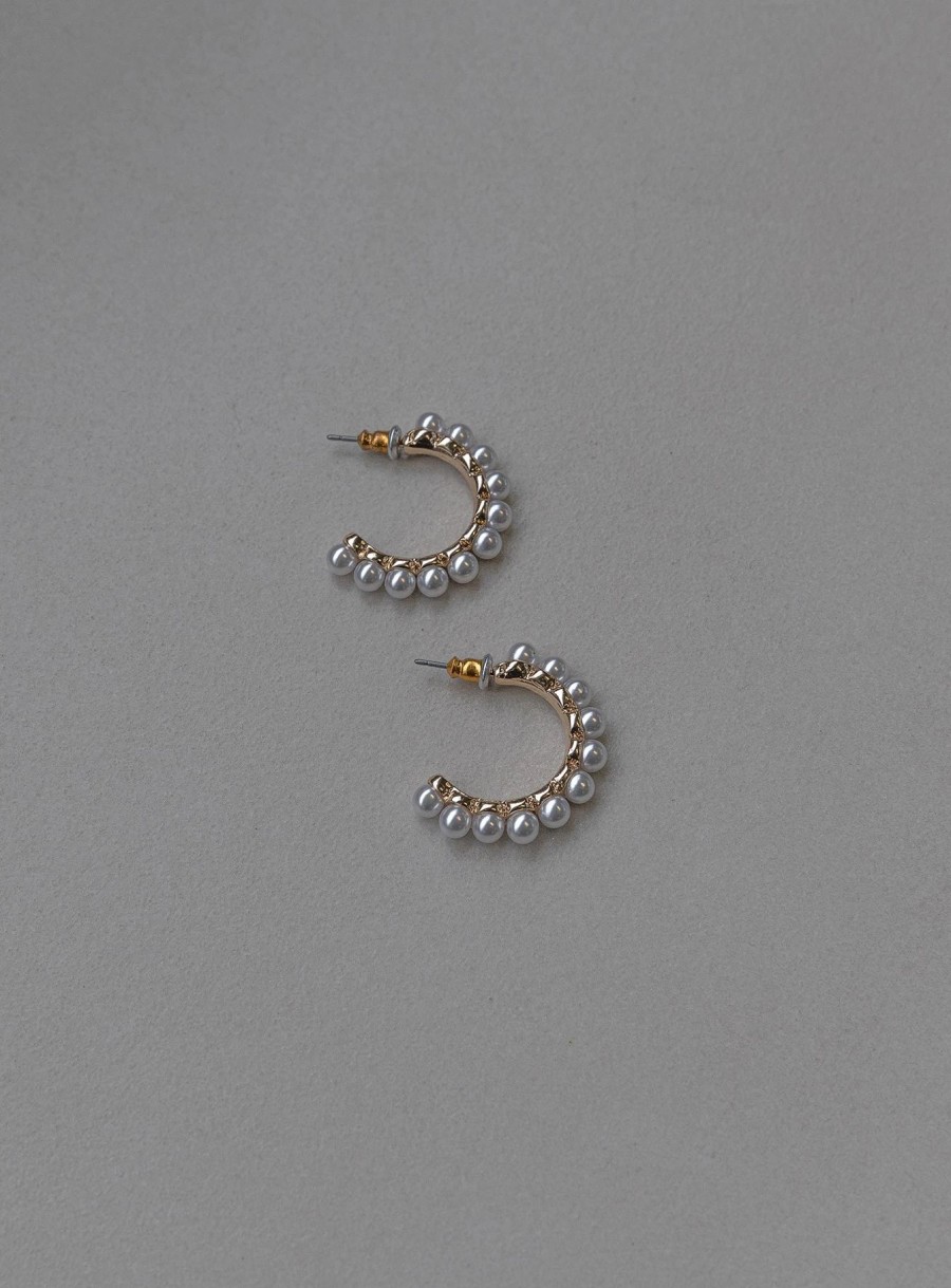 Accessories * | Princess Polly Pappas Pearl Earrings White