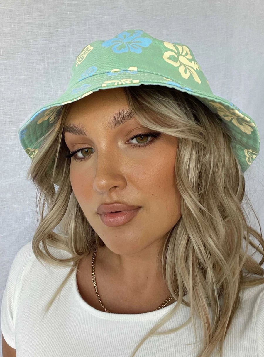 Accessories * | Princess Polly Cast Away Bucket Hat Green Multi