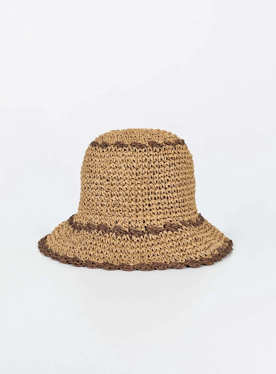 Accessories * | Princess Polly Zeldine Crochet Hat Brown Beige / Brown