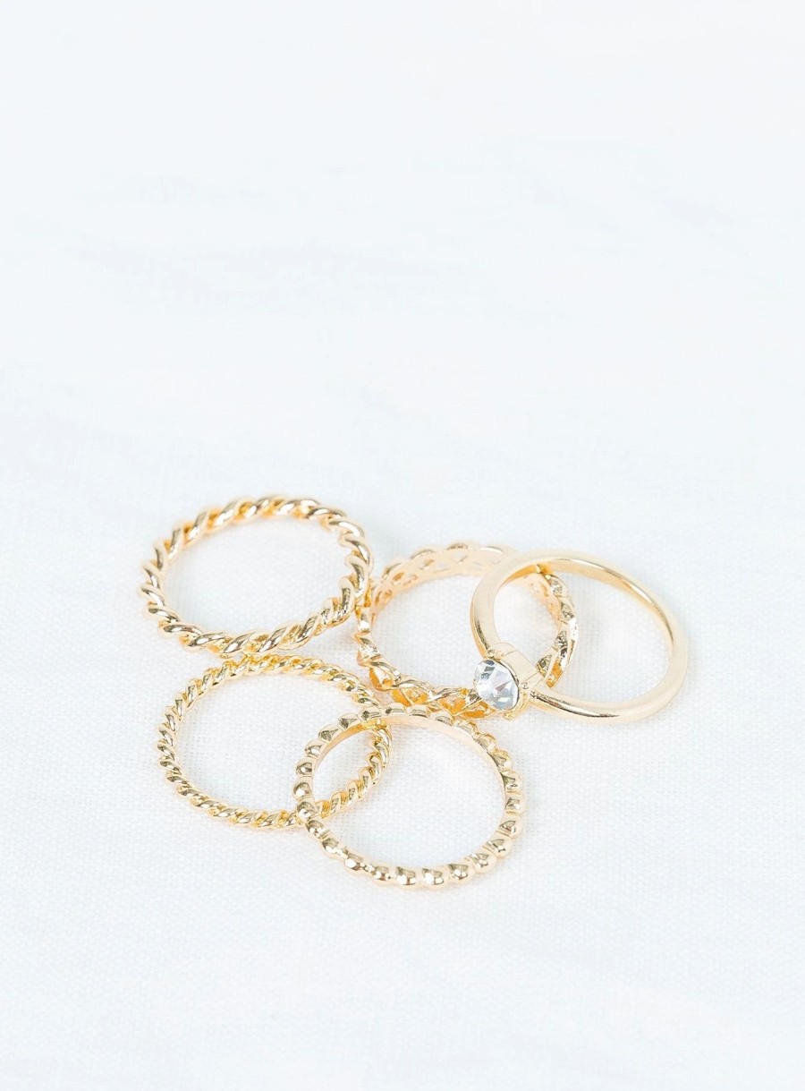 Accessories * | Princess Polly Time Out Ring Set Gold