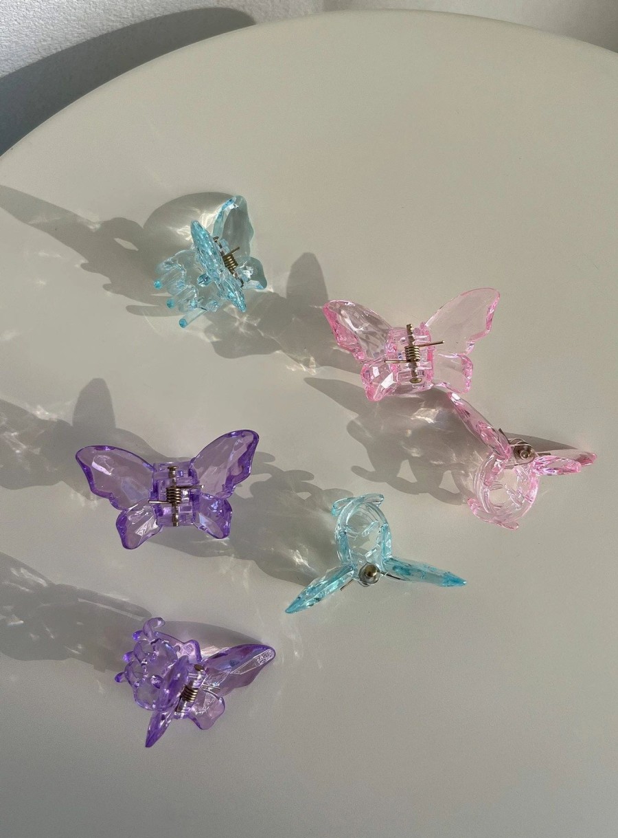 Accessories * | Princess Polly Lower Impact Izzy Butterfly Hair Clip Pack Multi