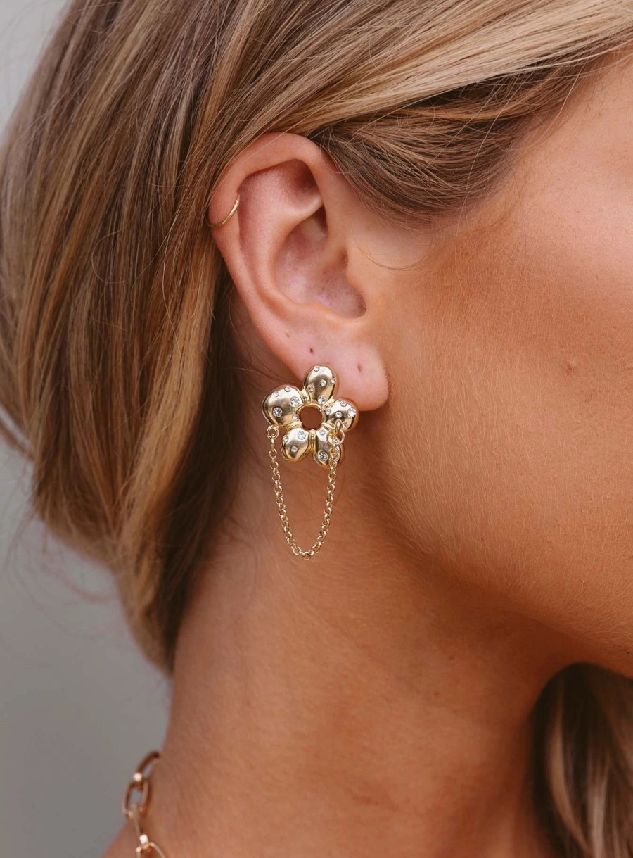 Accessories * | Princess Polly Le Flora Earrings Gold