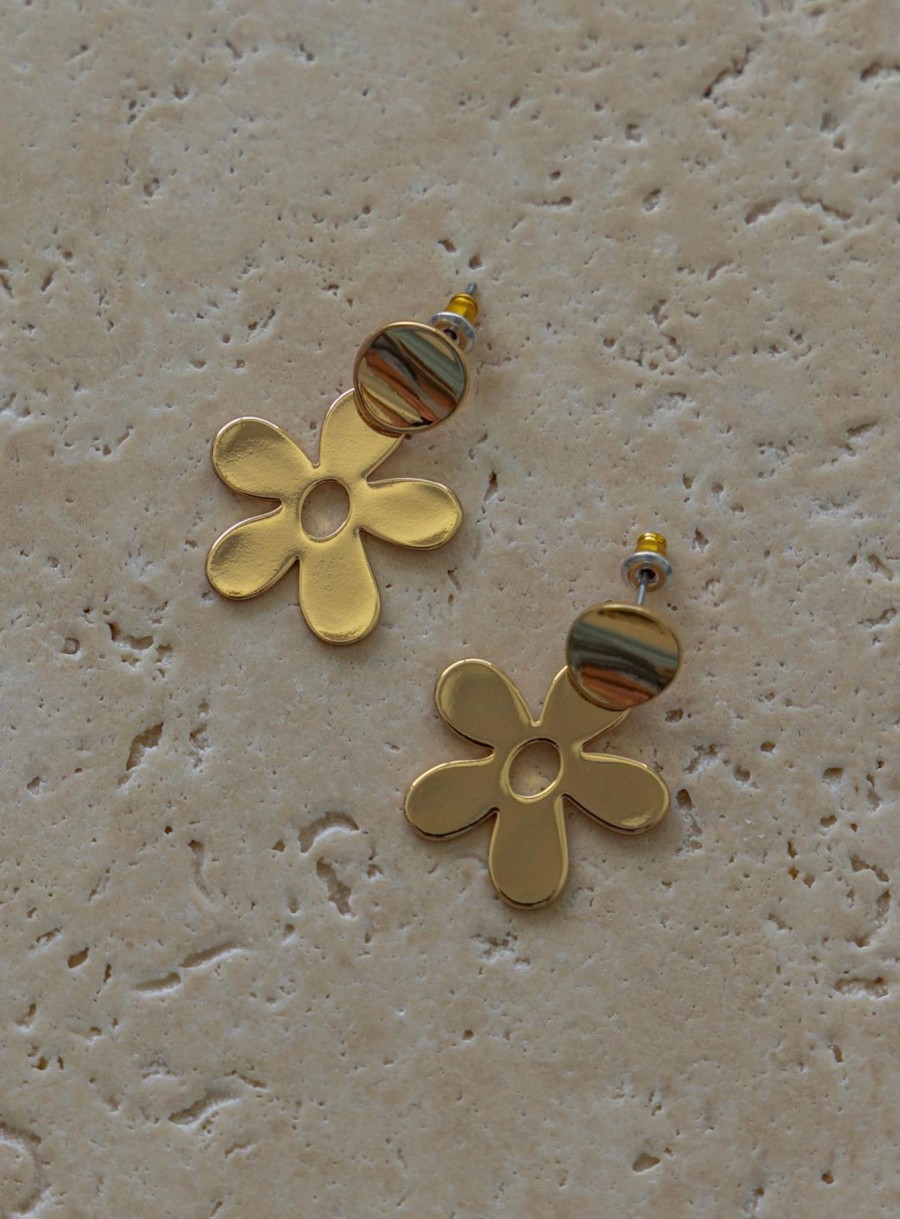 Accessories * | Princess Polly Huston Flower Earrings Gold