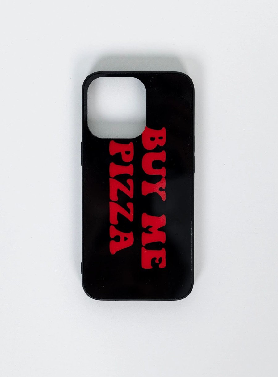 Accessories * | Princess Polly Buy Me Pizza Iphone Case / Red Black