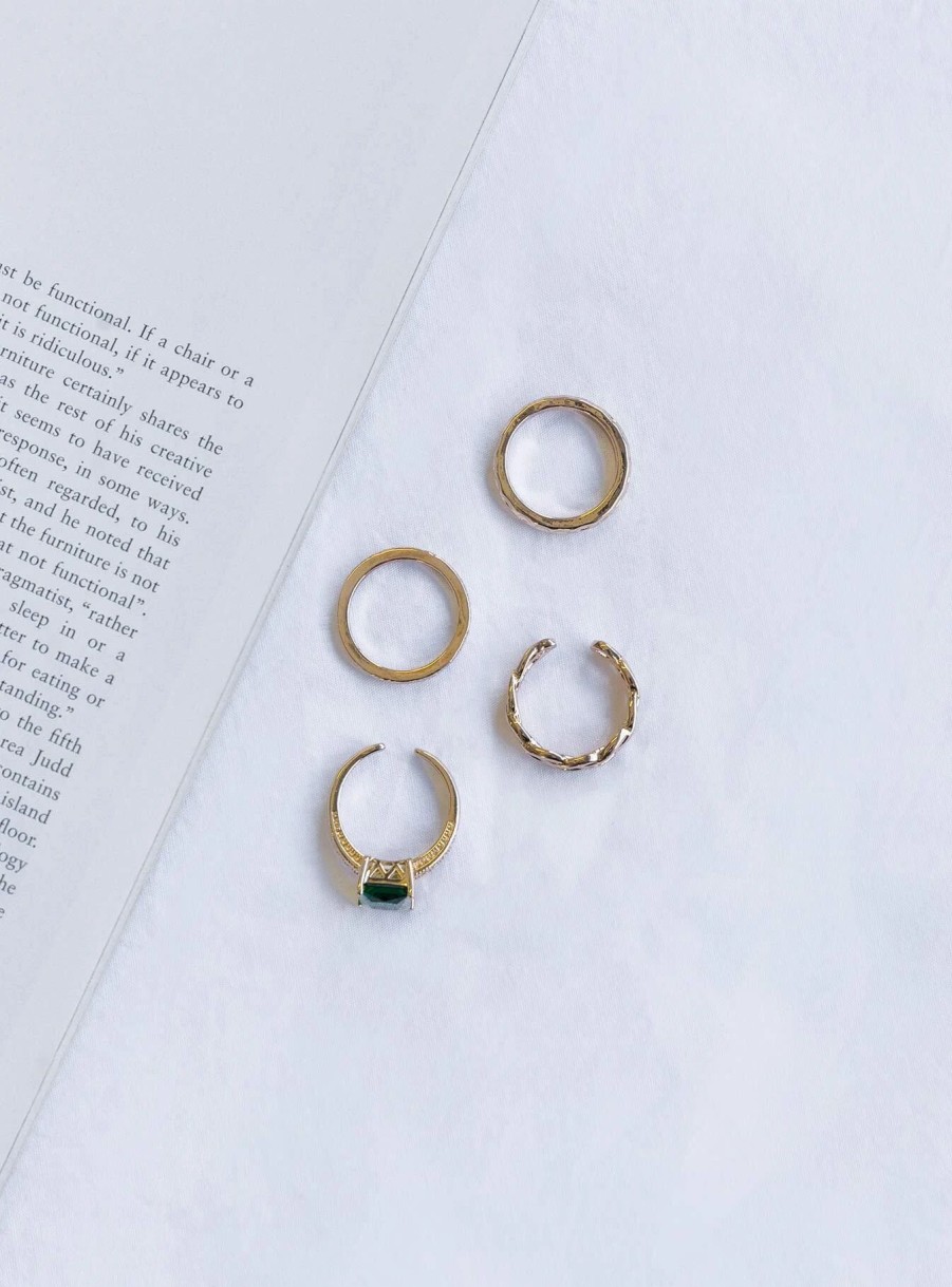 Accessories * | Princess Polly Lower Impact Artese Ring Pack Gold