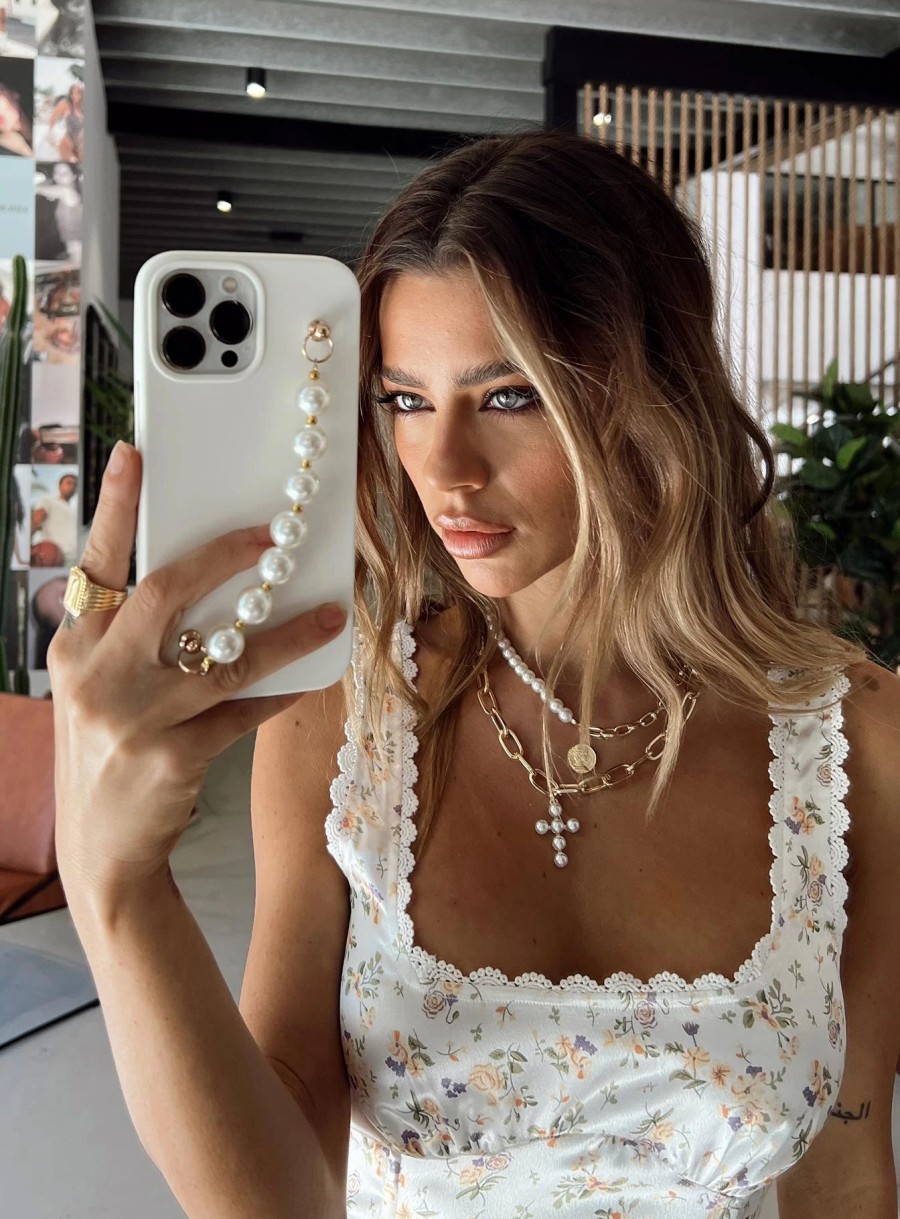 Accessories * | Princess Polly Vetto Pearl Iphone Case Cream