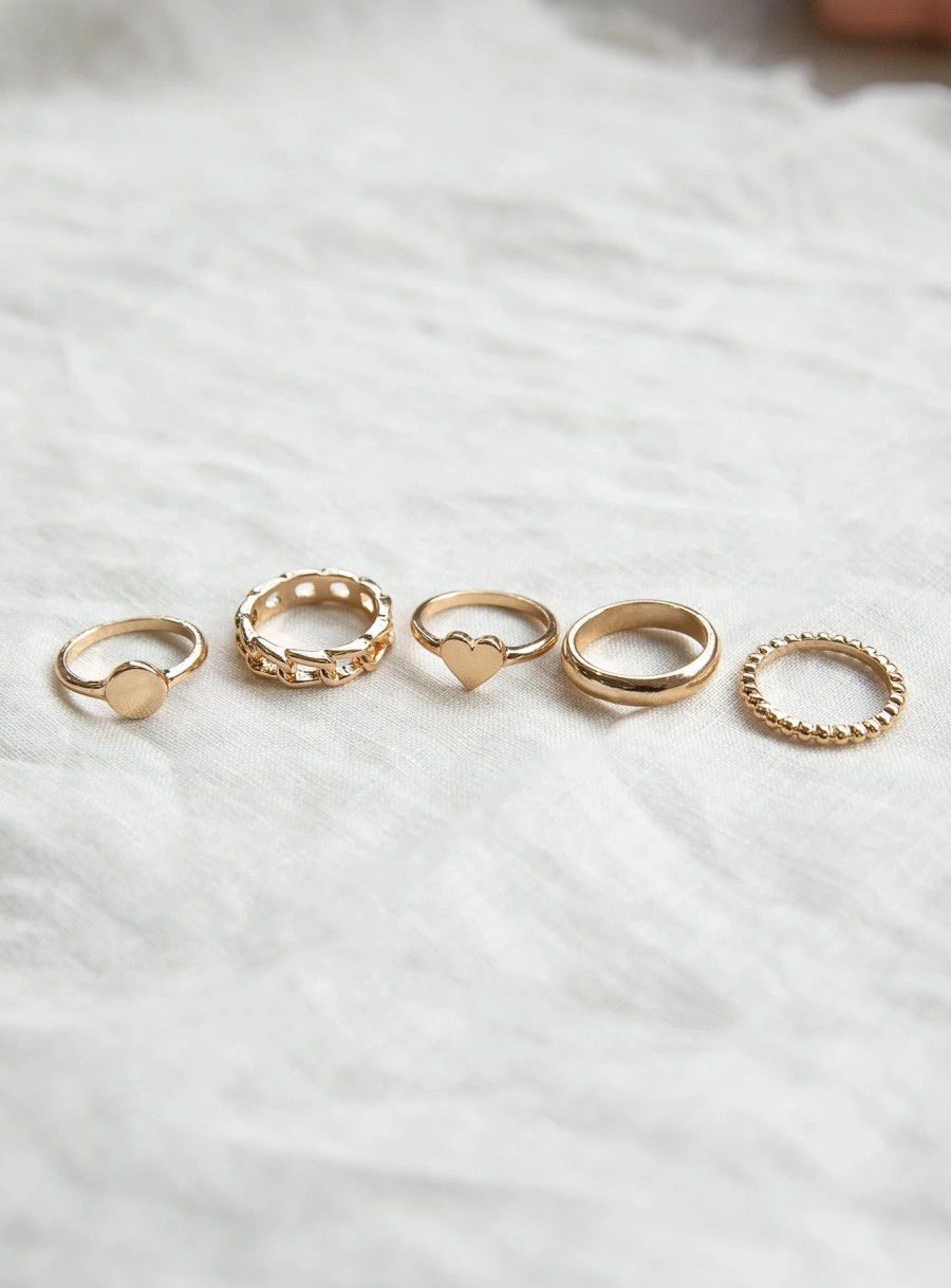 Accessories * | Princess Polly Spade Ring Set Gold