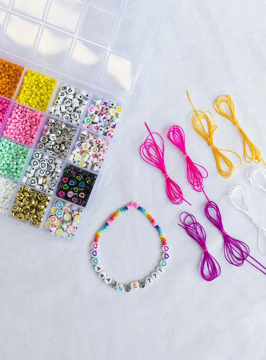 Accessories * | Princess Polly Glass Seed Bead Kiss And Tell Diy Bracelet Kit Multi