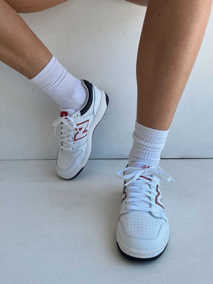 Shoes * | New Balance 480 White / Navy / Red