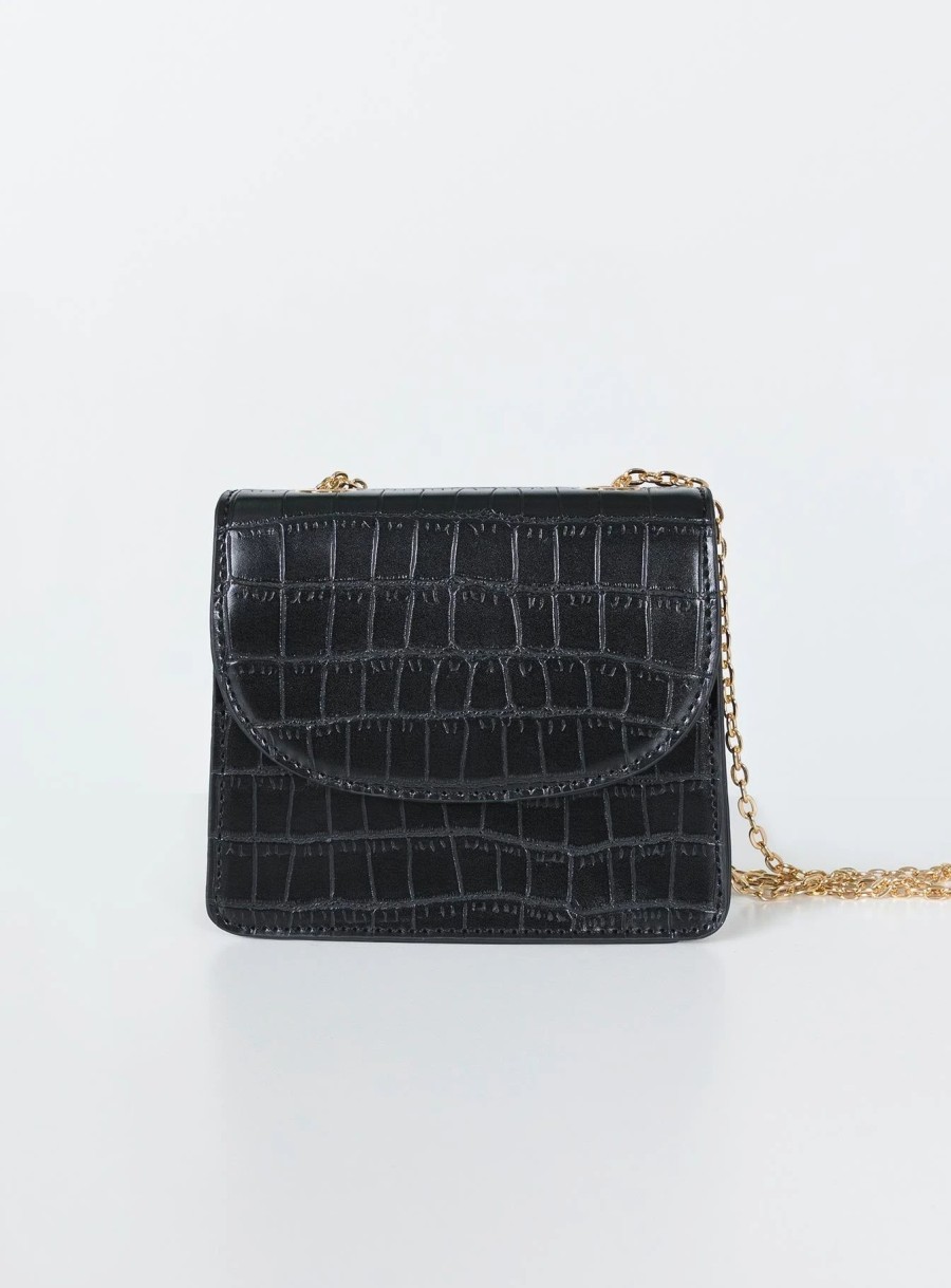 Accessories * | Princess Polly Farran Chain Strap Crossbody Bag Black