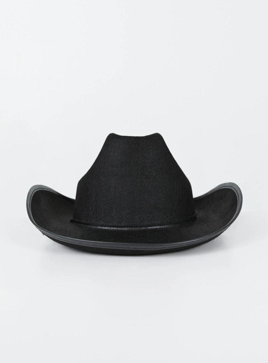 Accessories * | Princess Polly Headline Cowboy Hat Black