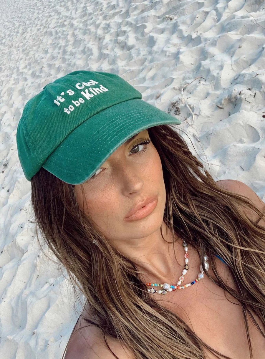 Accessories * | Princess Polly Cool To Be Kind Cap Green