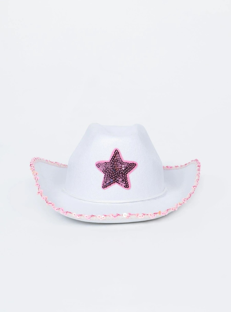 Accessories * | Princess Polly Stunner Cowboy Hat White