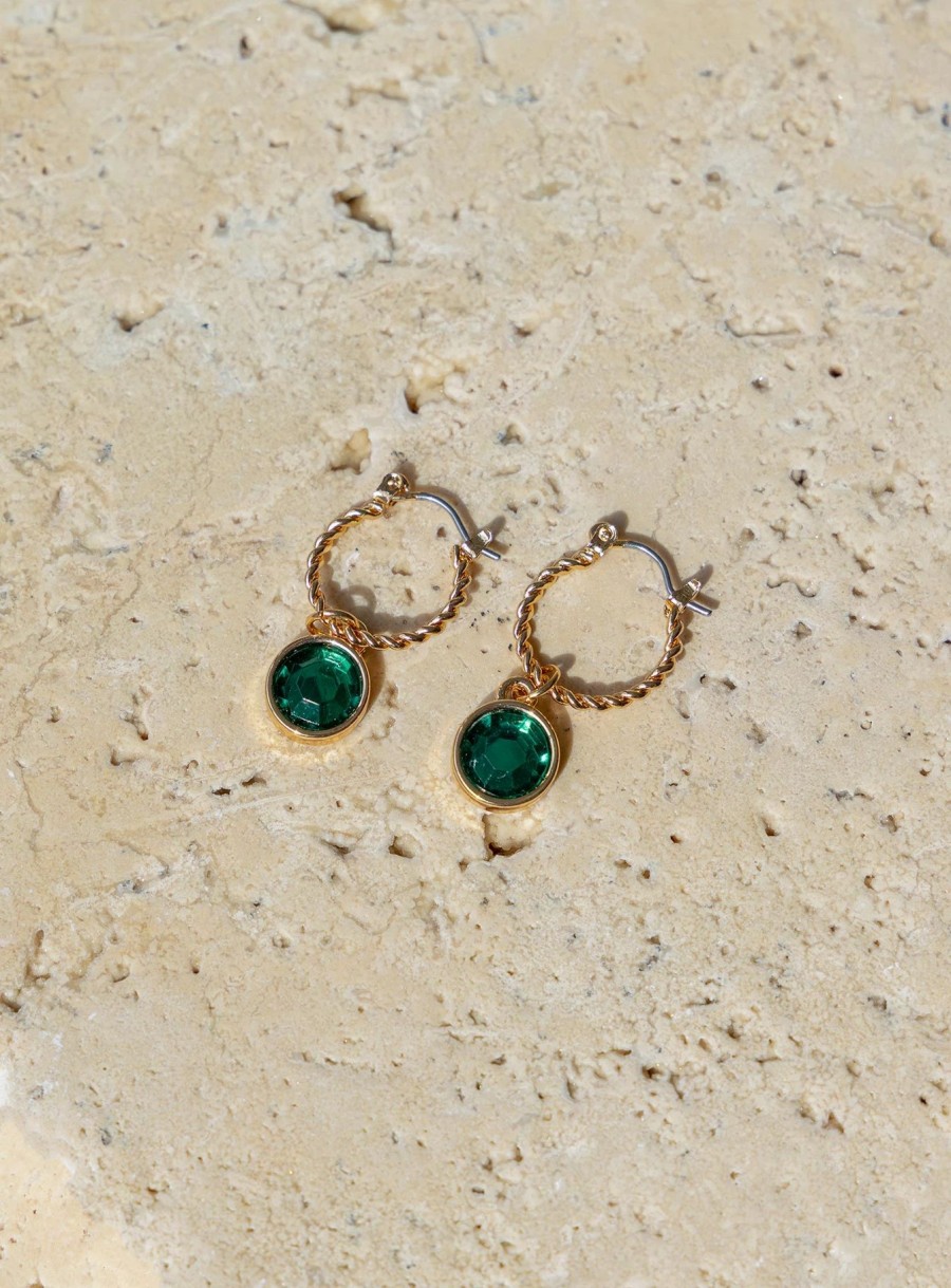 Accessories * | Princess Polly Hollis Earrings / Green Gold