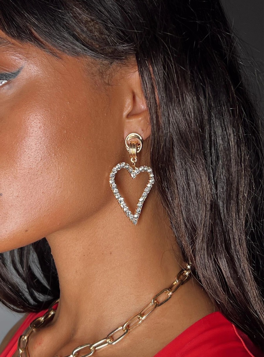 Accessories * | Princess Polly Desy Earrings / Clear Gold