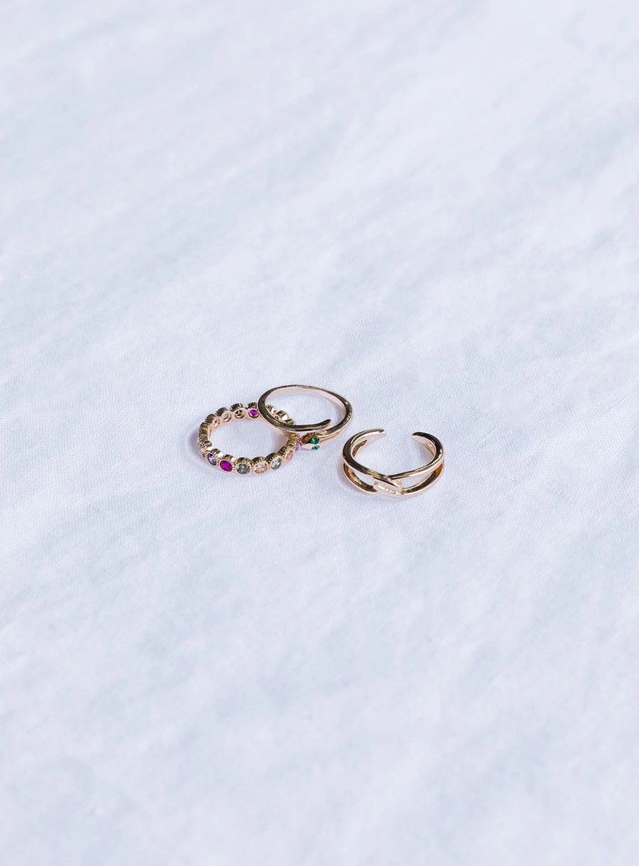 Accessories * | Princess Polly Reggie Ring Pack / Multi Gold