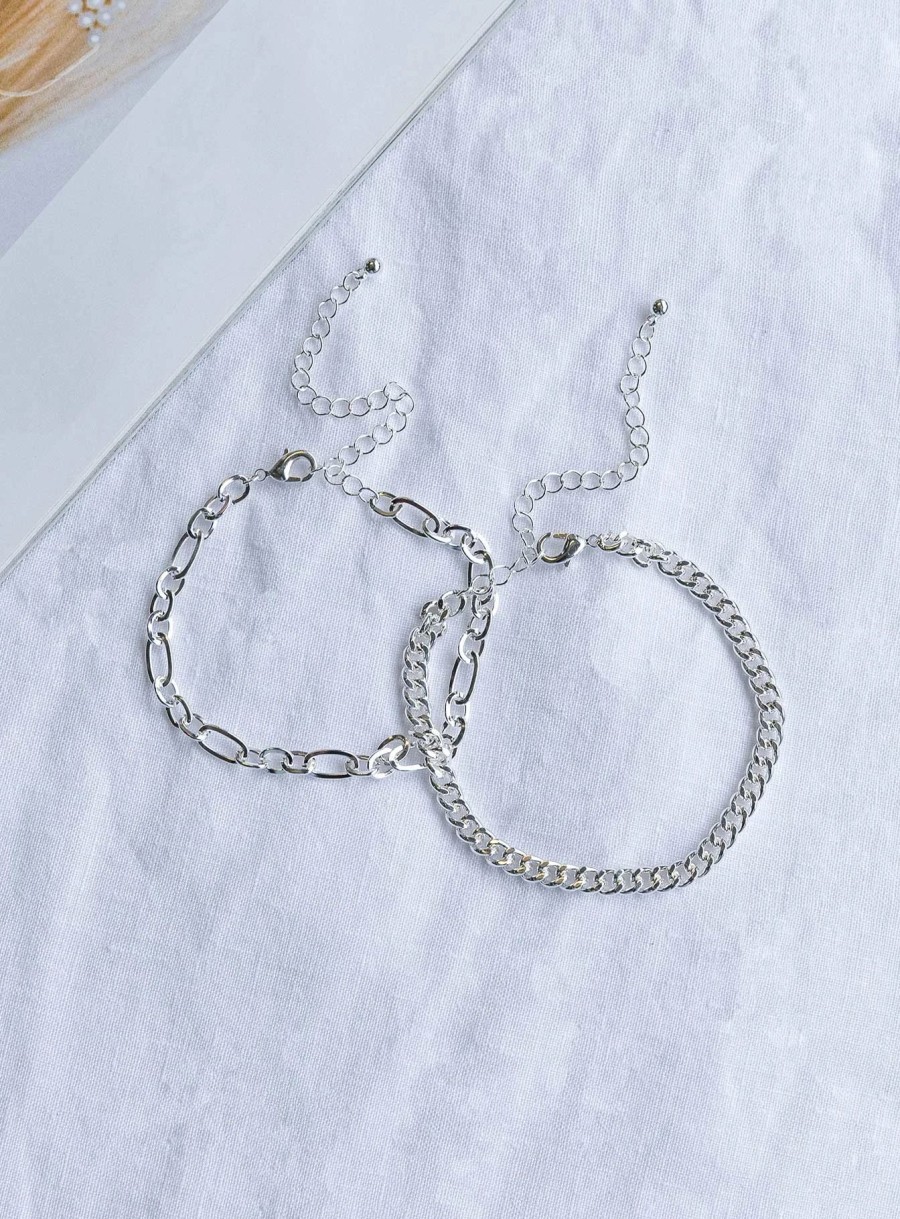 Accessories * | Princess Polly Lower Impact Katia Bracelet Pack Silver