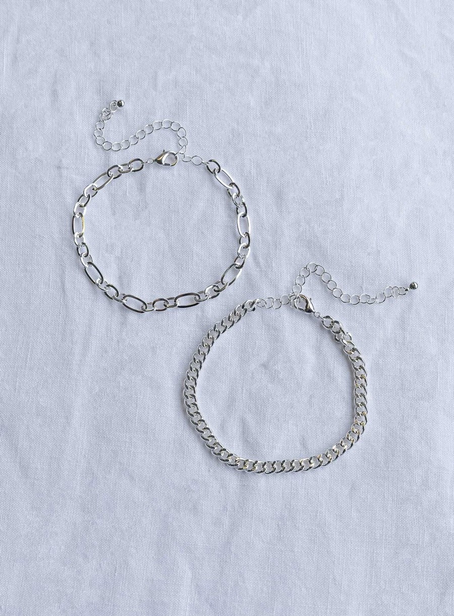 Accessories * | Princess Polly Lower Impact Katia Bracelet Pack Silver