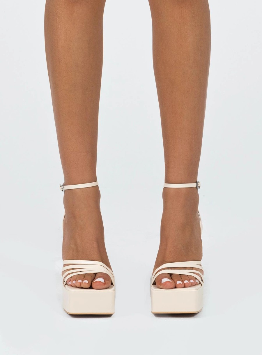 Shoes * | Princess Polly La Belle Heels Bone Beige