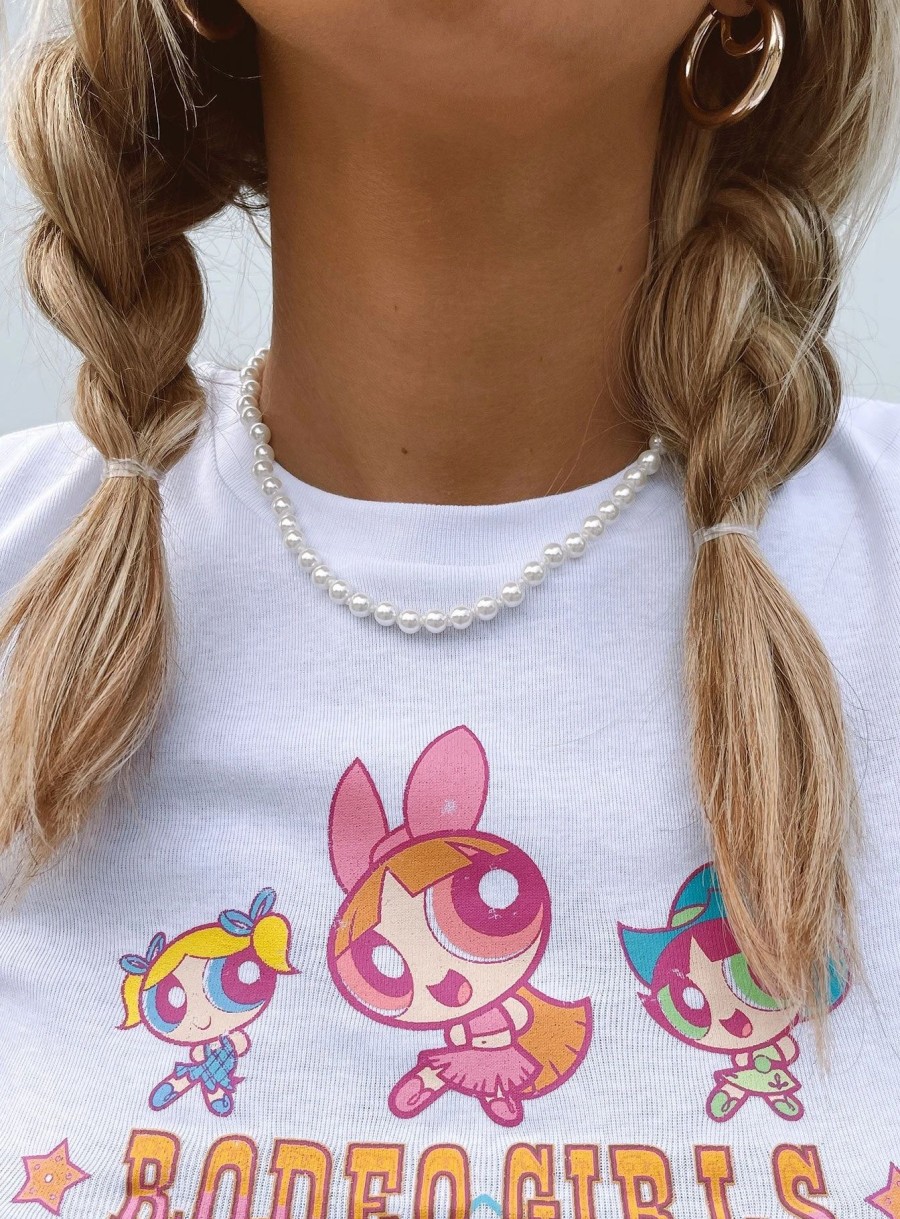 Accessories * | Princess Polly Dream On Necklace Gold / White