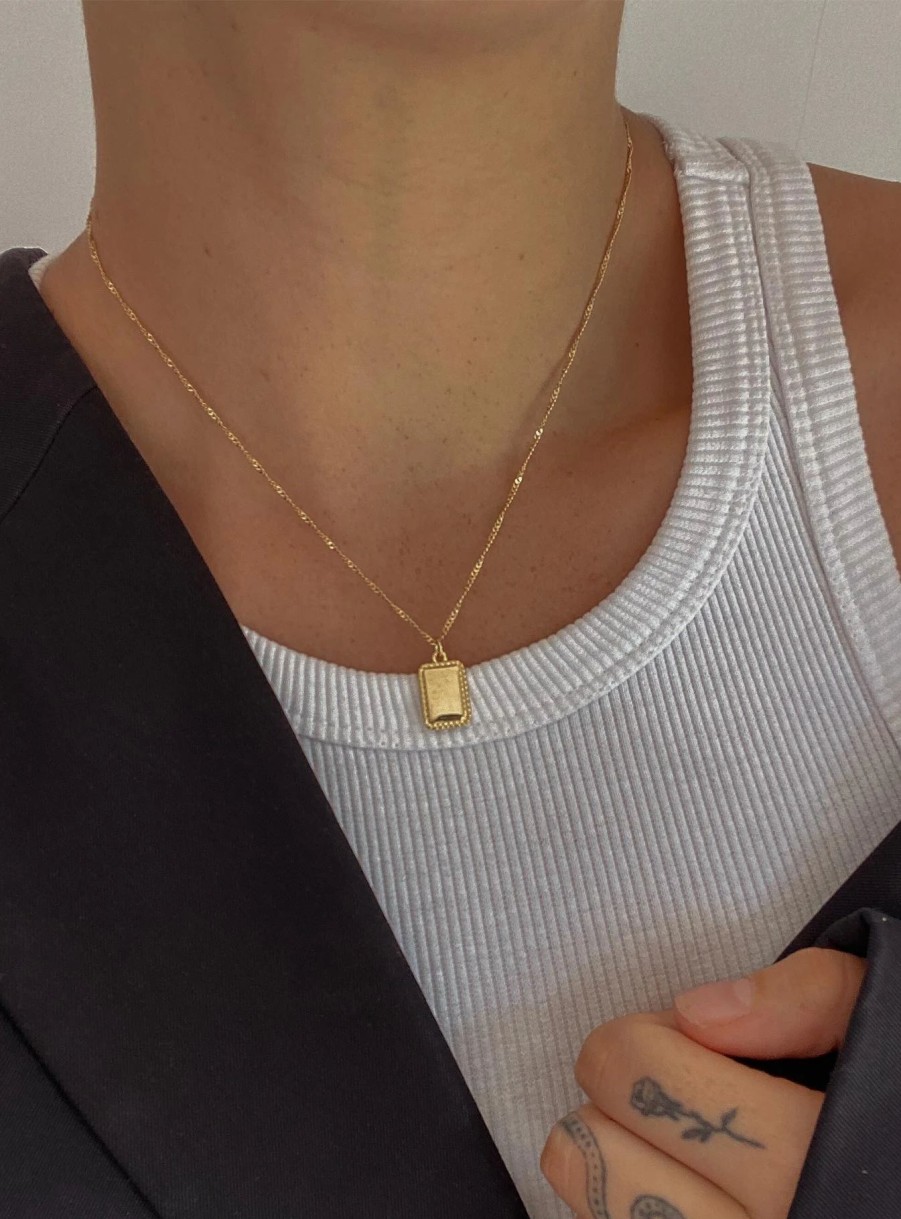 Accessories * | Princess Polly Scottson Plated Pendant Necklace Gold