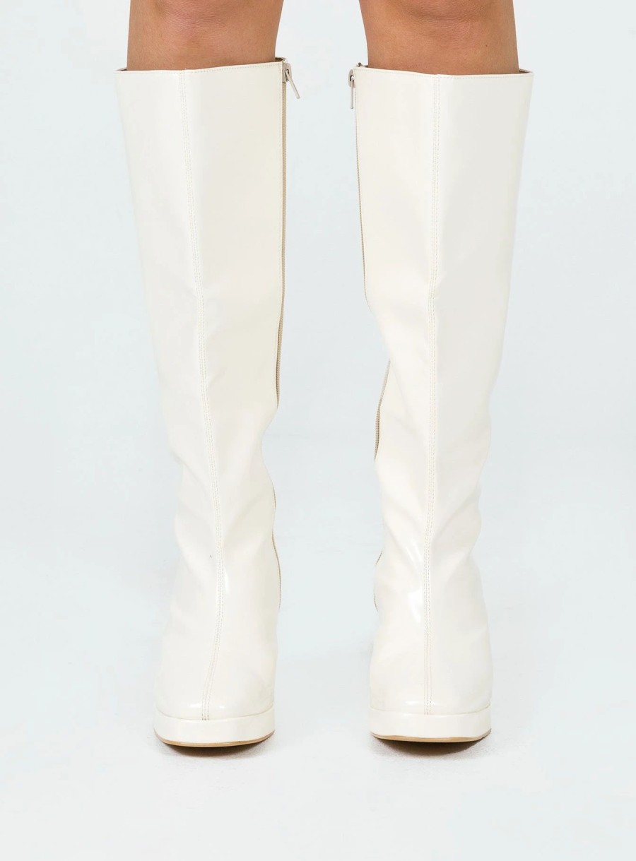 Shoes * | Princess Polly Marianne Boots Cream