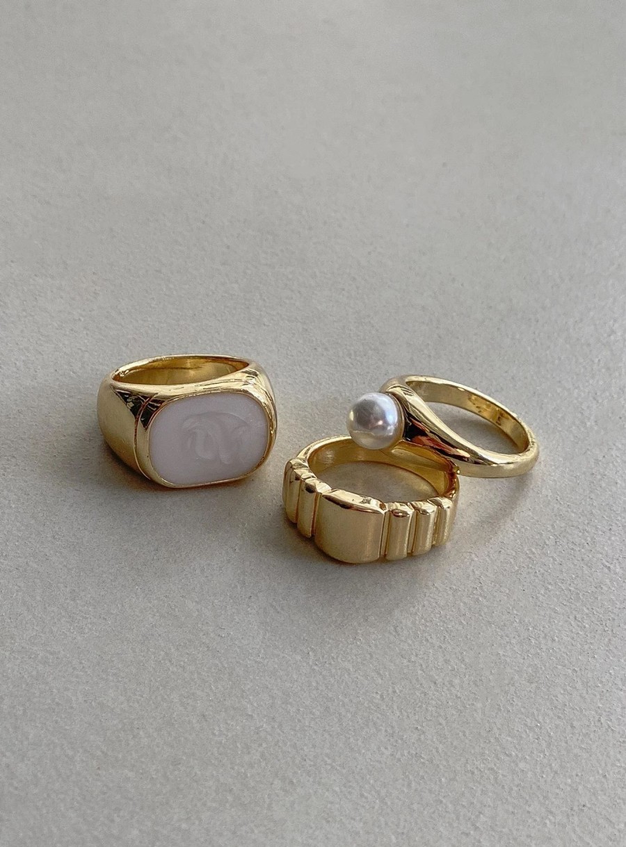 Accessories * | Princess Polly Geyer Ring Pack Gold