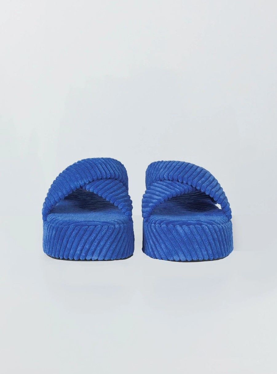 Shoes * | Princess Polly Kora Corduroy Sandals Blue