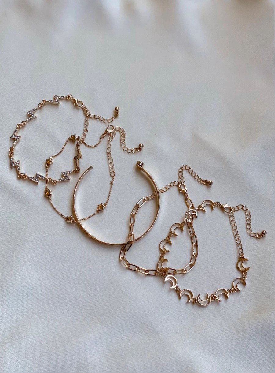 Accessories * | Princess Polly Gia Bracelet Pack Gold