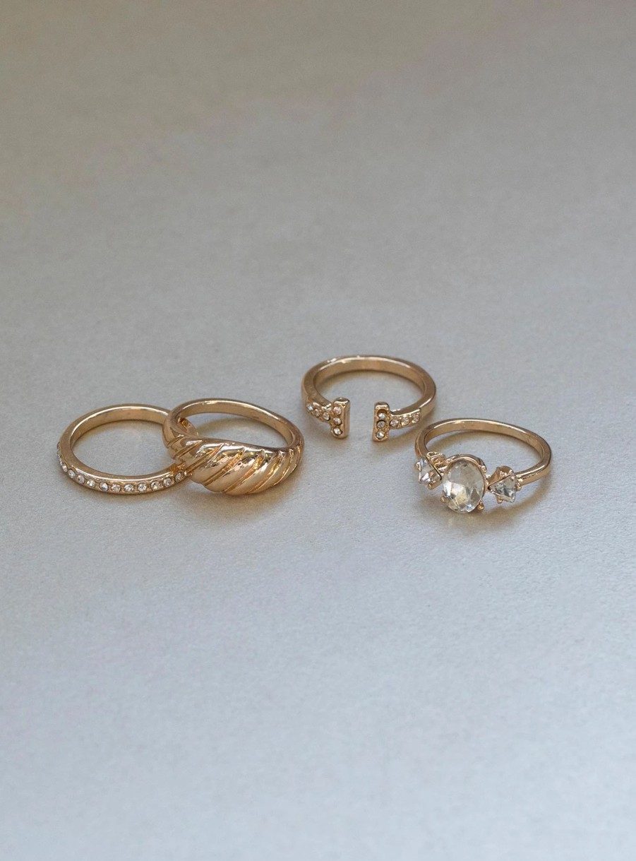 Accessories * | Princess Polly Lower Impact Whippa Ring Pack Gold