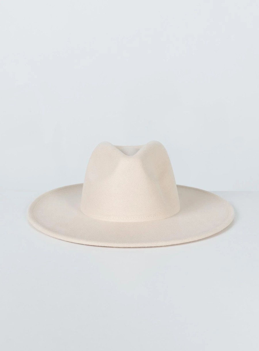 Accessories * | Princess Polly Indiana Fedora Hat Beige