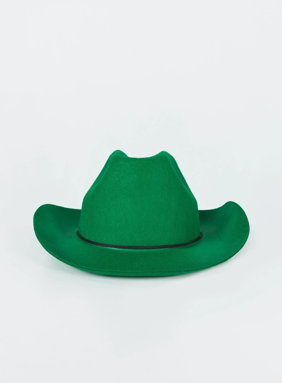 Accessories * | Princess Polly Camino Cowboy Hat Green