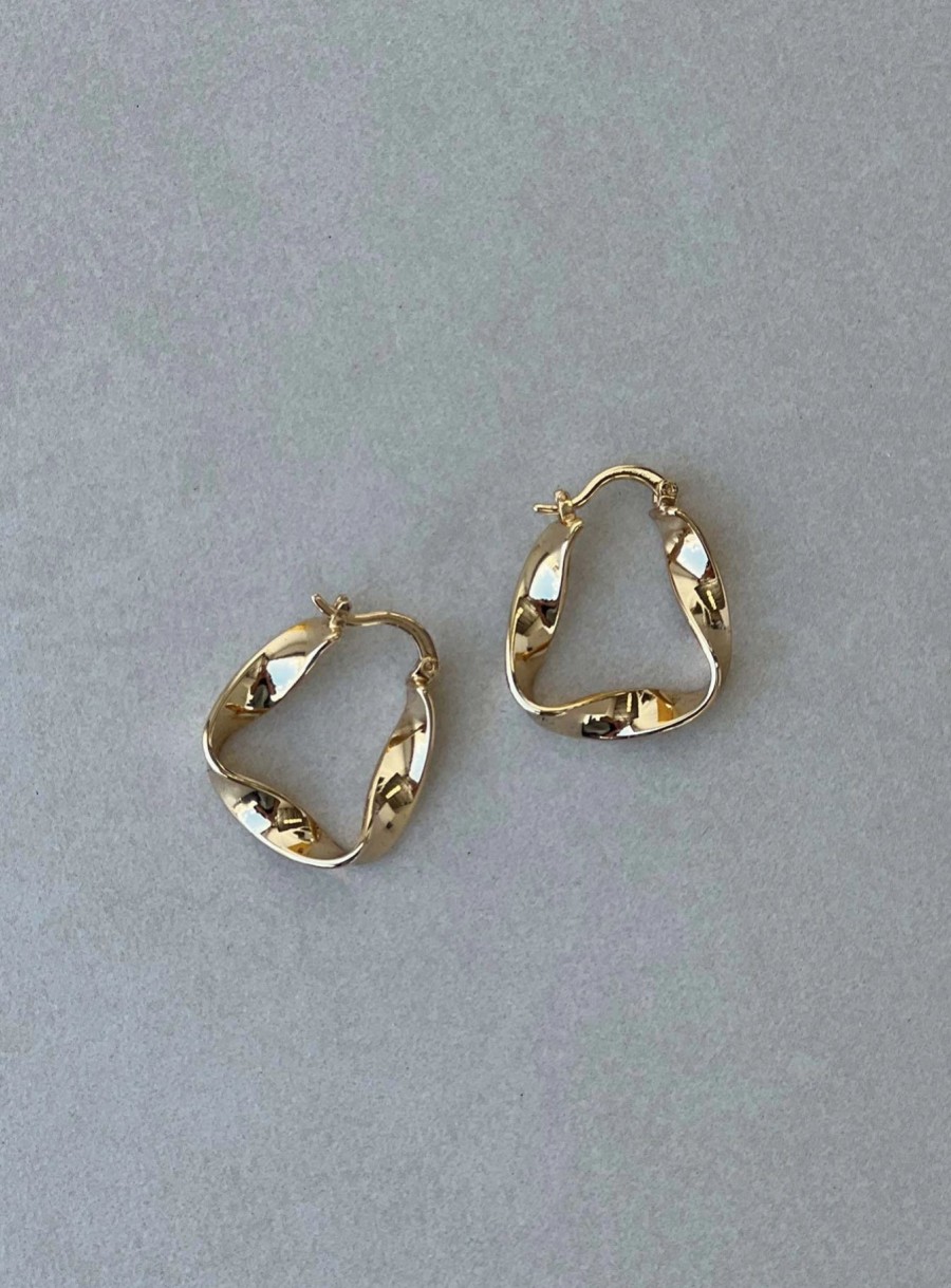 Accessories * | Princess Polly Ritchie Plated Hoop Earrings Gold